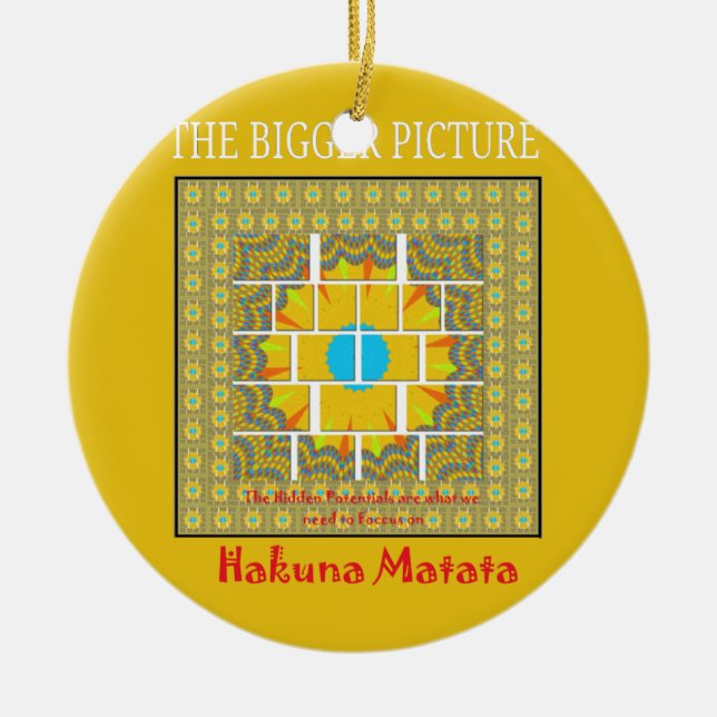The Bigger Picture Art Print Ceramic Tree Decoration (Front)