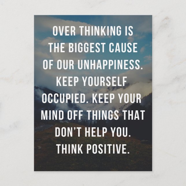 The Biggest Cause Of Unhappiness Quote Postcard (Front)