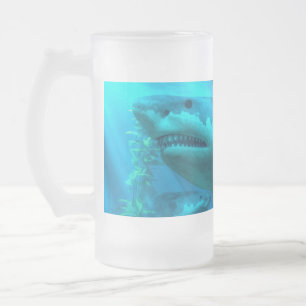 The Biggest Shark Frosted Glass Beer Mug