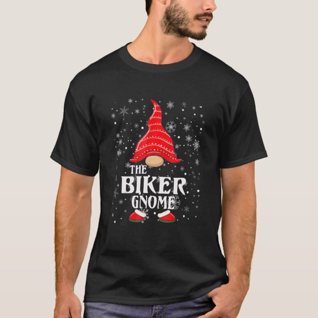 The Biker Gnome Matching Family Group Christmas Pa T-Shirt (Front)