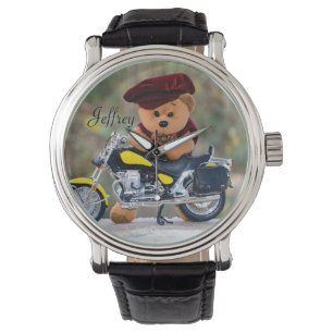 The Biker's Teddy   - with your name  - Watch
