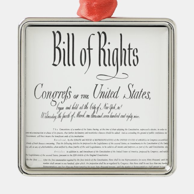 The Bill of Rights Metal Tree Decoration (Front)
