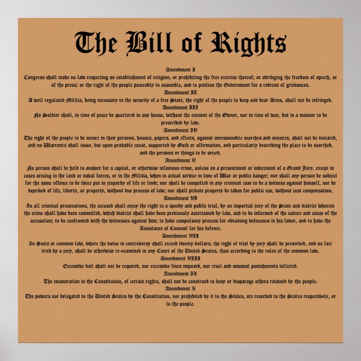 The Bill Of Rights Poster 