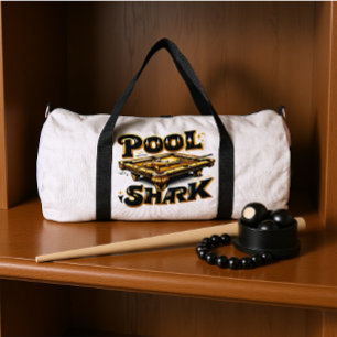 The Billiard Baron: Pool Shark Logo on Pool Table Duffle Bag