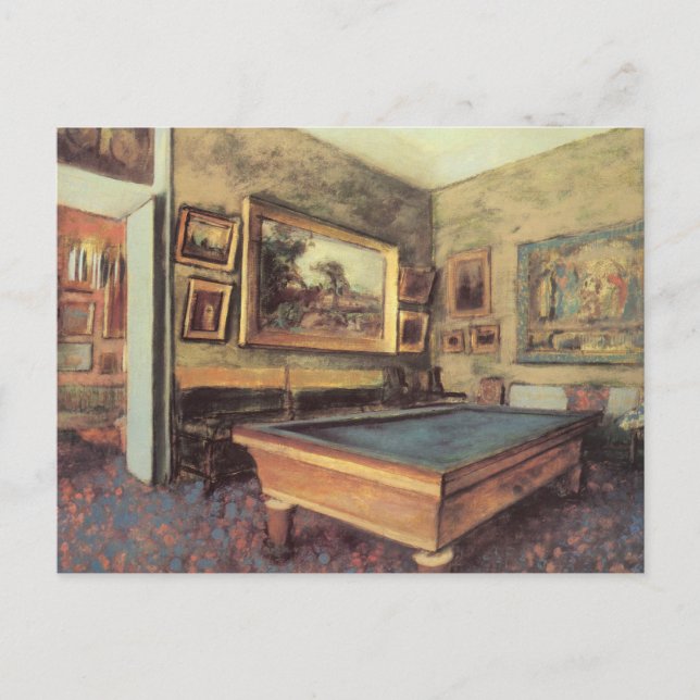 The Billiard Room at Menil Hubert by Edgar Degas Postcard (Front)