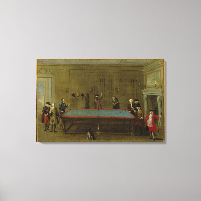 The Billiard Room (oil on canvas) Canvas Print (Front)