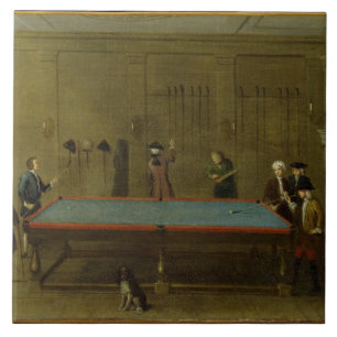 The Billiard Room (oil on canvas) Tile
