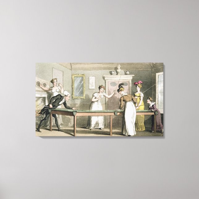 The Billiard Table, from 'The Tour of Dr Syntax in Canvas Print (Front)