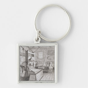 The bindery of Laurens Janszoon Koster, engraved b Key Ring