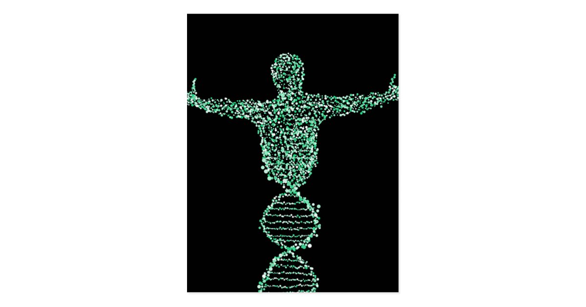 The Biology DNA man Postcard | Zazzle.co.uk