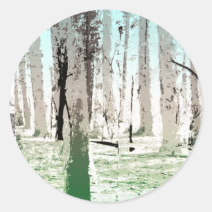 The Birch Forest Classic Round Sticker