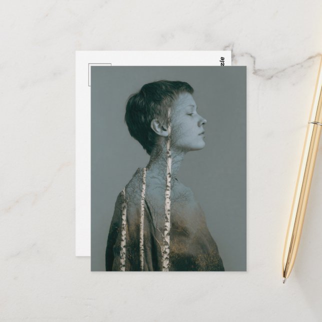 The Birch Tree Woman Postcard (Front/Back In Situ)