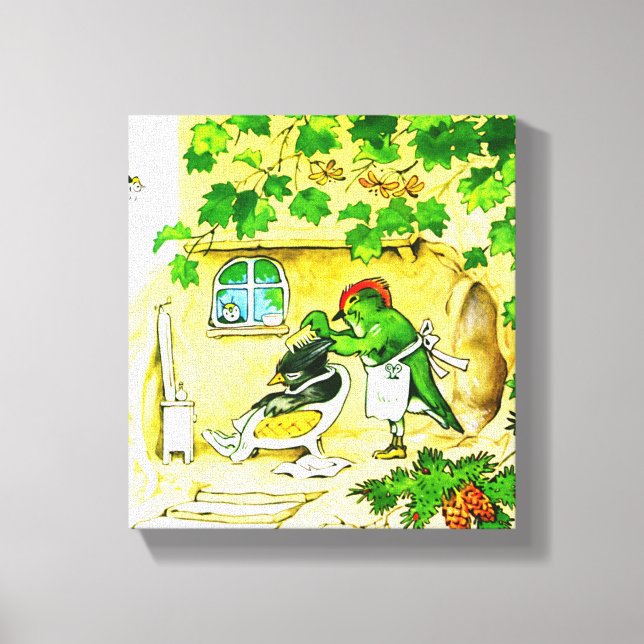 The Bird Barber Canvas Print (Front)