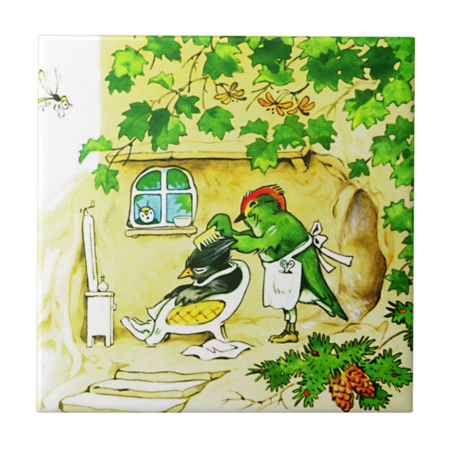 The Bird Barber Tile (Front)