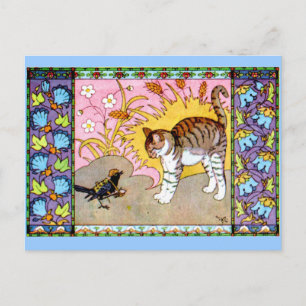 The Bird meets The Cat Postcard