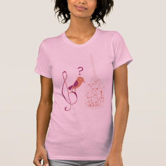 The Bird, the bird cage and Music T-Shirt