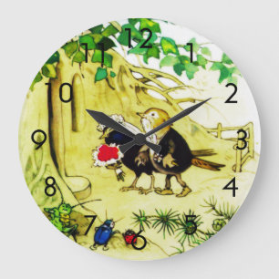 The Bird Wedding Large Clock