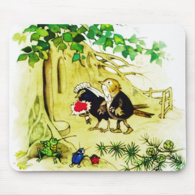 The Bird Wedding Mouse Mat (Front)