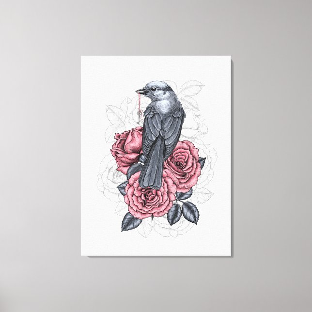 The bird with the silver key canvas print (Front)