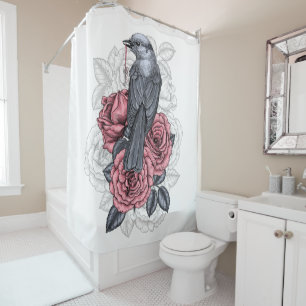 The bird with the silver key shower curtain