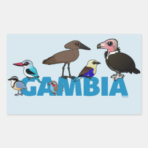 The Birdorable Gambia Rectangular Sticker