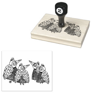 The Birds Chatting Rubber Stamp