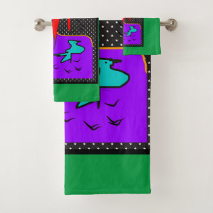 The Birds On Green Bath Towel Set