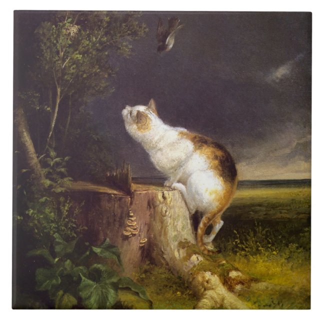 The Birdwatcher (by William Holbrook Beard) Tile (Front)