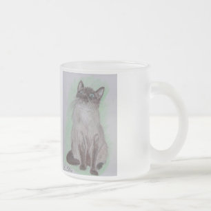 The Birdwatcher Siamese Cat Frosted Mug