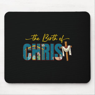 The Birth Of Christ Cross Religious Christmas Nati Mouse Mat