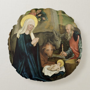The Birth of Christ Round Cushion