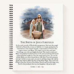 The Birth of Jesus Foretold - Nativity Scene Noteb Notebook