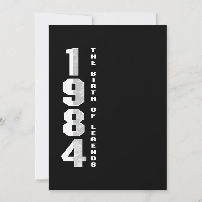 The Birth Of Legends 1984 36 th Birthday Gift Invitation (Front)