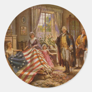 The Birth of Old Glory by Percy Moran Classic Round Sticker