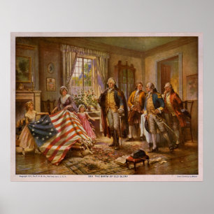 The Birth of Old Glory by Percy Moran Poster