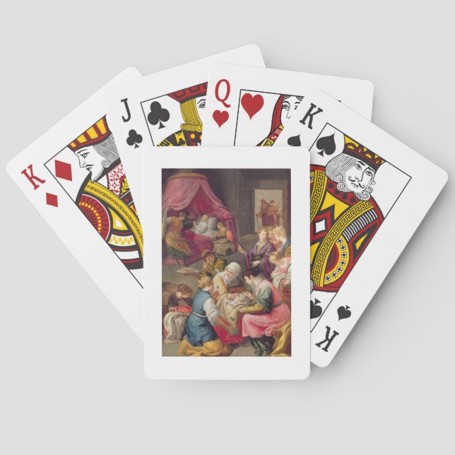 The Birth of the Virgin, 1640 (oil on canvas) Playing Cards (Back)
