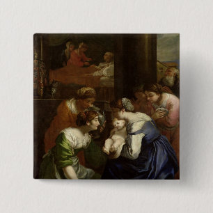 The Birth of the Virgin, c.1620 15 Cm Square Badge