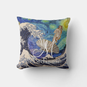 The Birth of Venus at The Great Wave Cushion