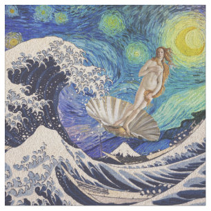 The Birth of Venus at The Great Wave Fabric