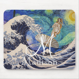 The Birth of Venus at The Great Wave Mouse Mat