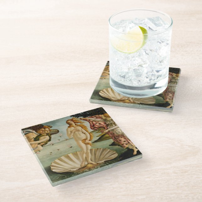The Birth of Venus | Botticelli Glass Coaster (Angled)