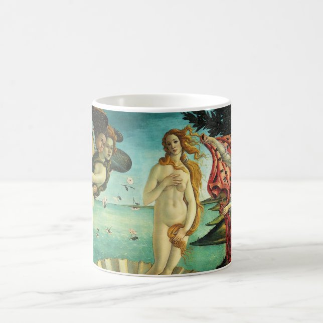 The Birth of Venus by Sandro Botticelli Coffee Mug (Center)