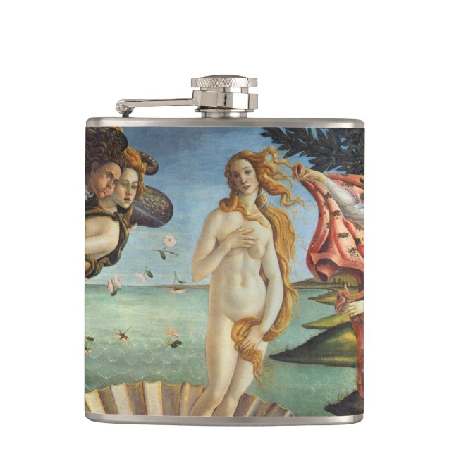 The Birth of Venus by Sandro Botticelli Hip Flask (Front)