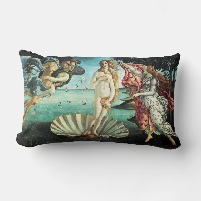 The Birth of Venus by Sandro Botticelli Lumbar Cushion (Front)