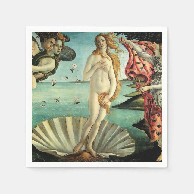 The Birth of Venus by Sandro Botticelli   Napkin (Front)