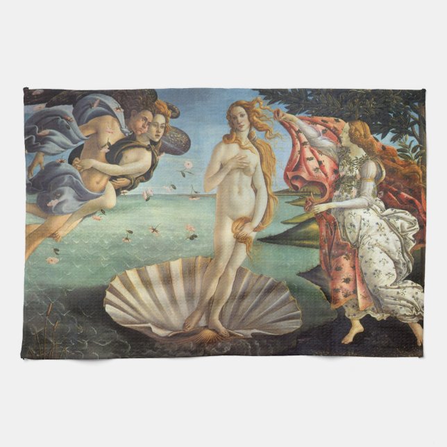The Birth of Venus by Sandro Botticelli Tea Towel (Horizontal)