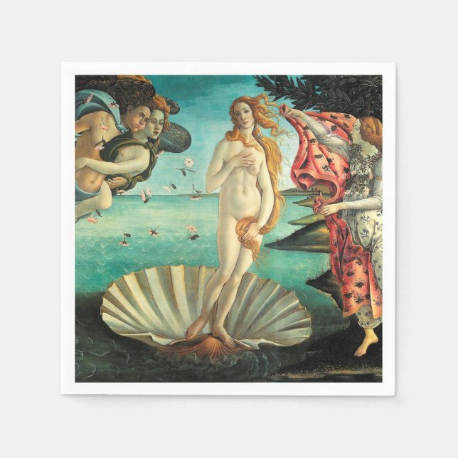 The Birth of Venus - Classic Art by Botticelli Napkin (Front)