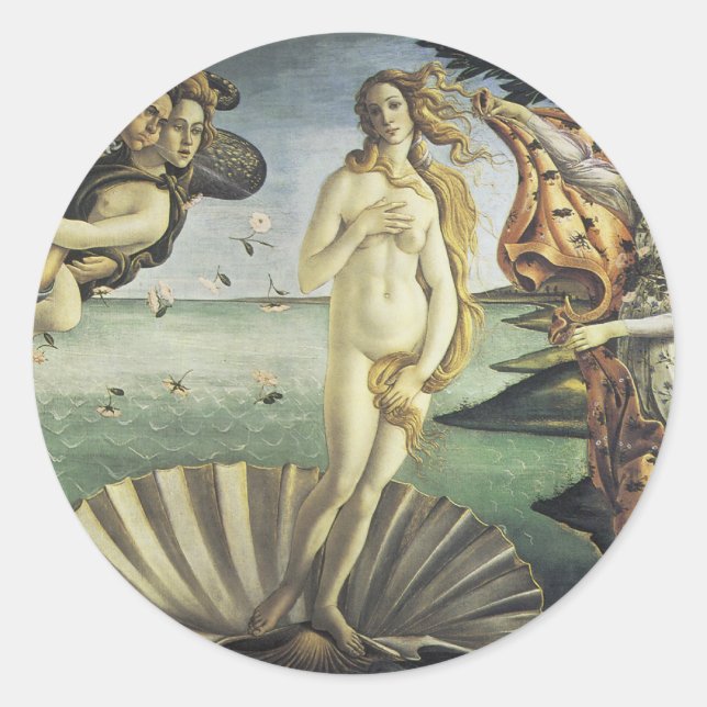 The Birth of Venus Classic Round Sticker (Front)