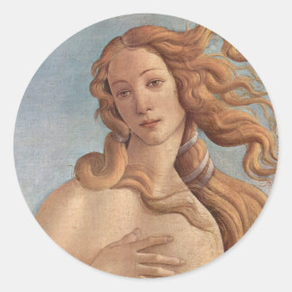 The Birth of Venus (detail) by Sandro Botticelli Classic Round Sticker