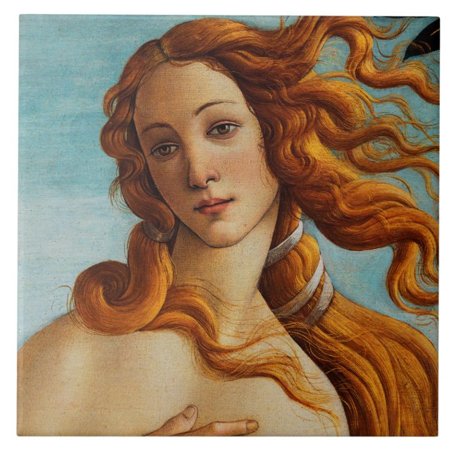 The Birth of Venus (detail), Sandro Botticelli Tile (Front)